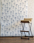 Watercolor bow design in Denim, matte paper - versatile wallpaper for contemporary homes